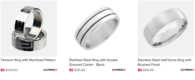 Men’s Titanium & Stainless Steel Rings as low as FREE (Pay ONLY $5 Shipping)