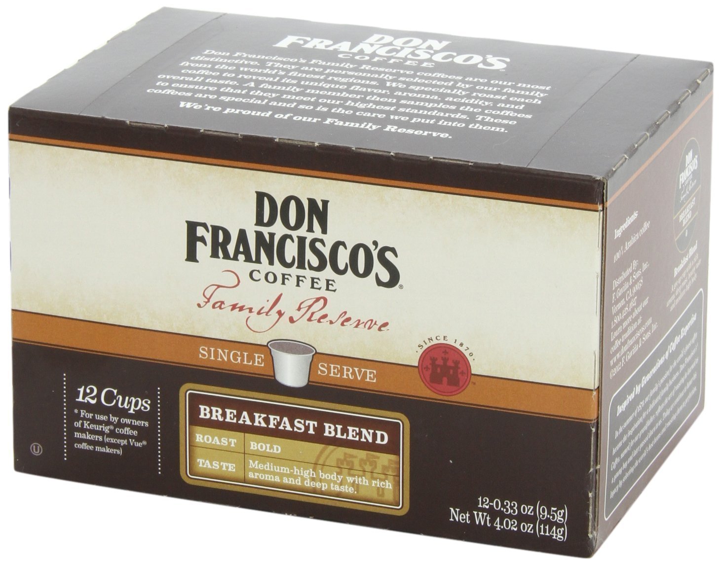 Safeway: Don Francisco’s Family Reserve Coffee or K-Cups just $2.49