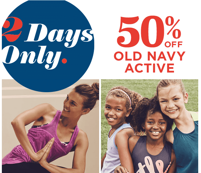 Old Navy: 50% OFF Activewear through 10/18