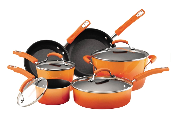 Rachael Ray Orange Porcelain 10 pc Cooking Set just $69.95 Shipped