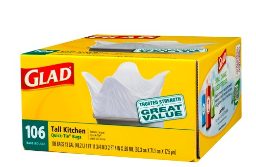 Target: Glad 106 ct Tall Kitchen Trash Bags just $5.65 + FREE Shipping