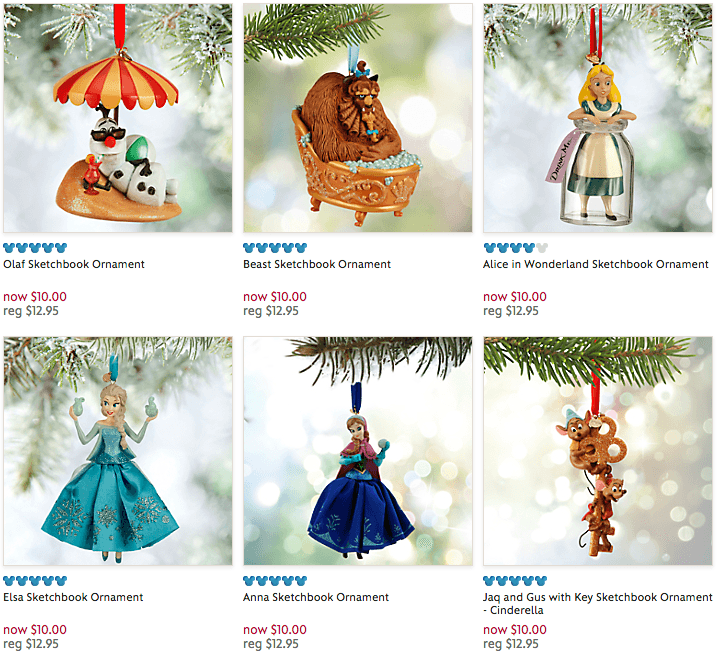 The Disney Store: Disney Sketchbook Ornaments just $7.50 + FREE Shipping