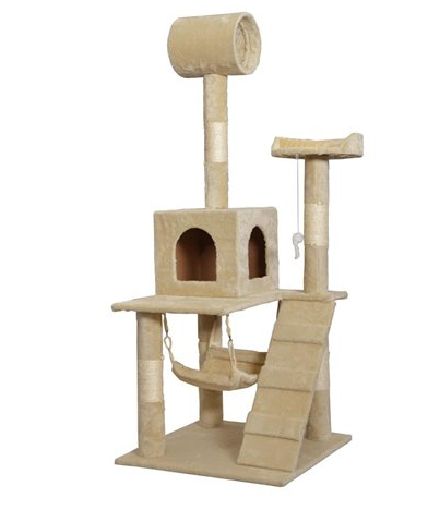 Beige 55″ Cat Tree Tower Condo Scratcher just $37 + FREE Shipping