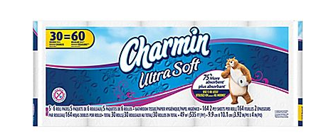 Staples:  30 Double Rolls of Charmin Ultra Soft $13.99 (Reg. $25)