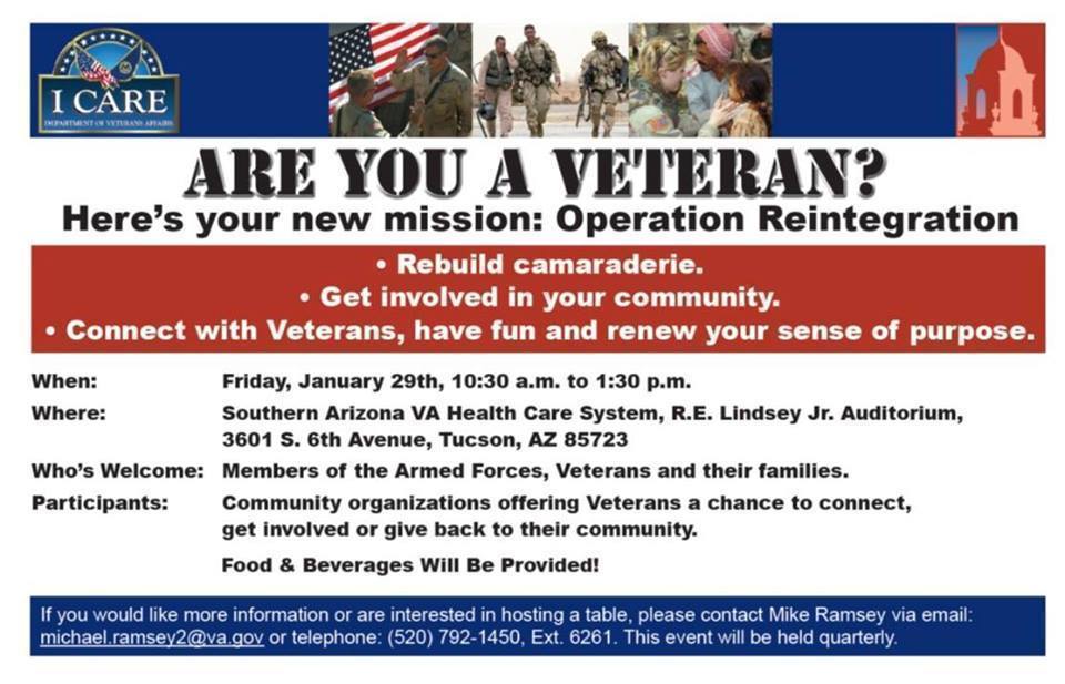 Southern Arizona Operation Reintegration Event for Veterans on Jan ...