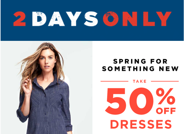 Old Navy: 50% OFF Dresses – 2 Days and Online Only