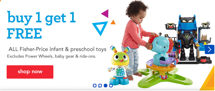 Toys R Us: Buy 1 Get 1 FREE Fisher Price Infant & Preschool Toys