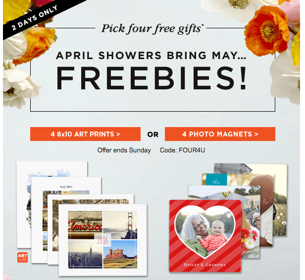 Shutterfly: 4 FREE Gifts (Offer Ends Sunday)