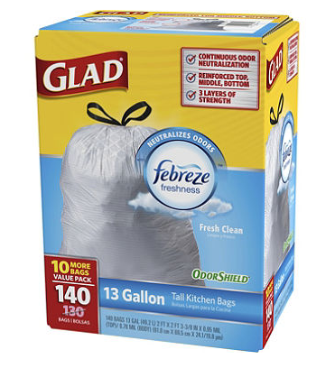 Sam’s Club: Glad 140 ct 13 Gallon Drawstring Bags $10