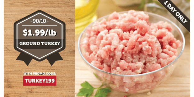 Zaycon: 90/10 Ground Turkey $1.99 per lb (Today Only)