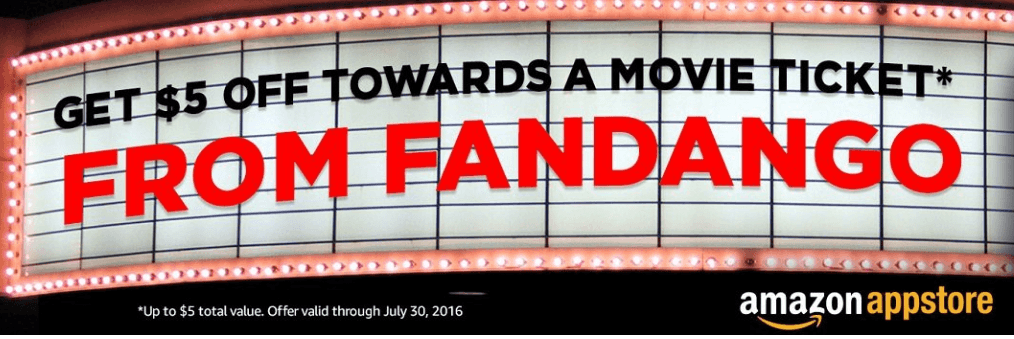 Get $5 OFF Towards a Movie Ticket from Fandango