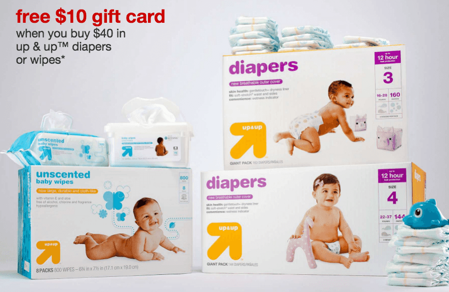 Target: $10 Gift Card with $40 Diaper Purchase