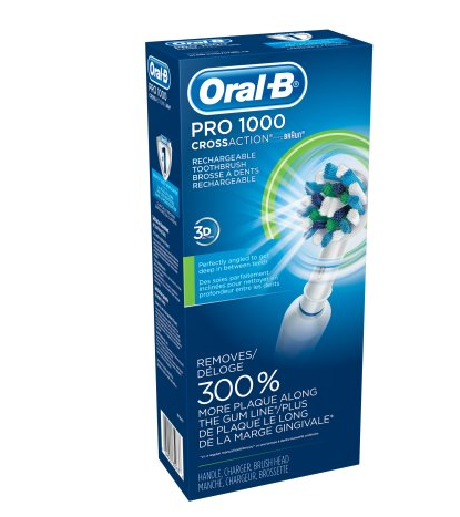 Oral-B Pro White 1000  Power Rechargeable Electric Toothbrush $15