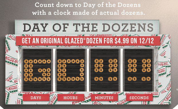 Krispy Kreme: Dozen Original Glazed $4.99