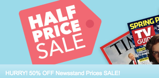 Magazines.com Half Price Sale: 50% OFF Newsstand Prices