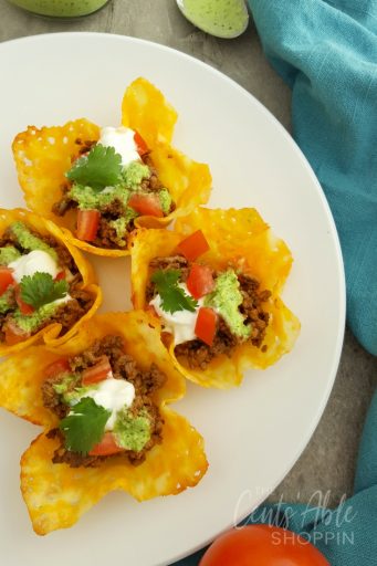 Keto Cheese Shell Taco Cups with Jalapeño Cilantro Sauce | The ...