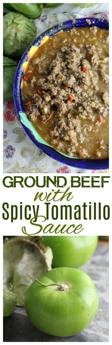 Instant Pot Ground Beef with Tomatillo Sauce