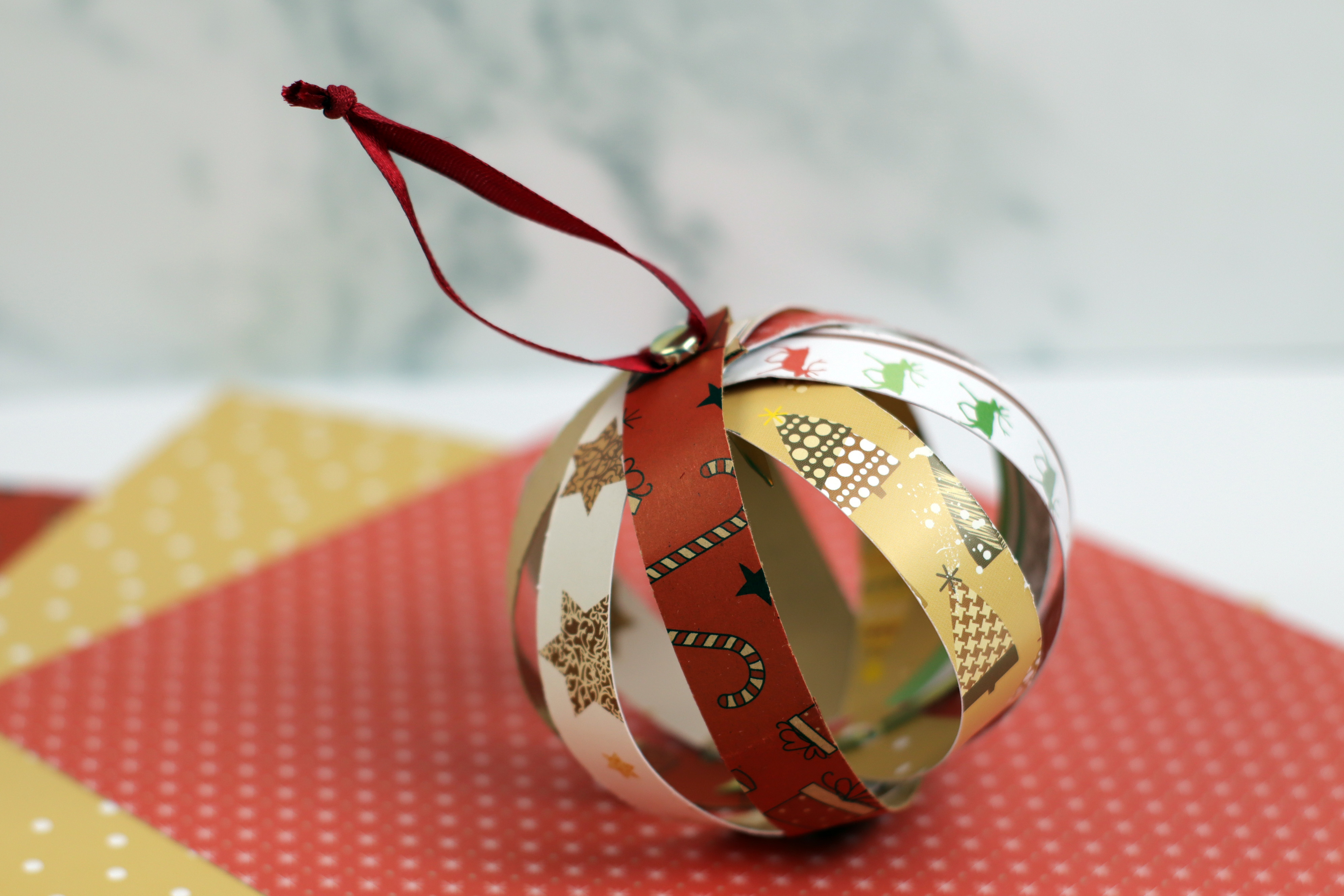 Paper Strips Christmas Tree Ornament Craft