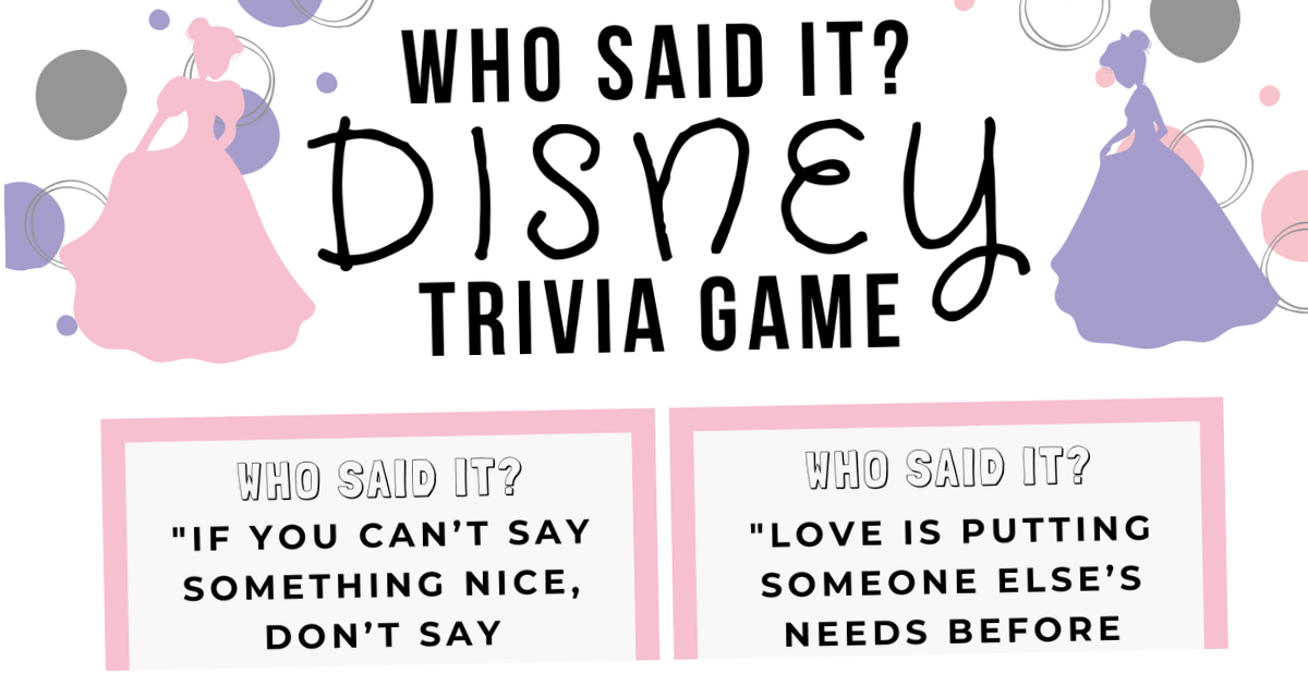 Who Said It? Printable Disney Trivia Game | The CentsAble Shoppin