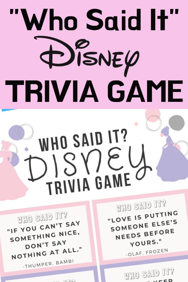 Who Said It? Printable Disney Trivia Game | The CentsAble Shoppin